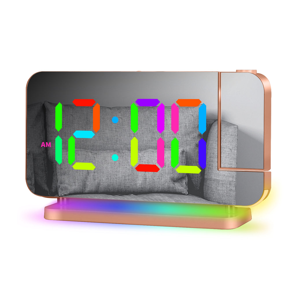 RGB LED Projection Alarm Clock with Ambient Lighting