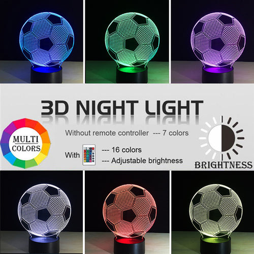 Creative Football LED Night Light with Multicolor Effects