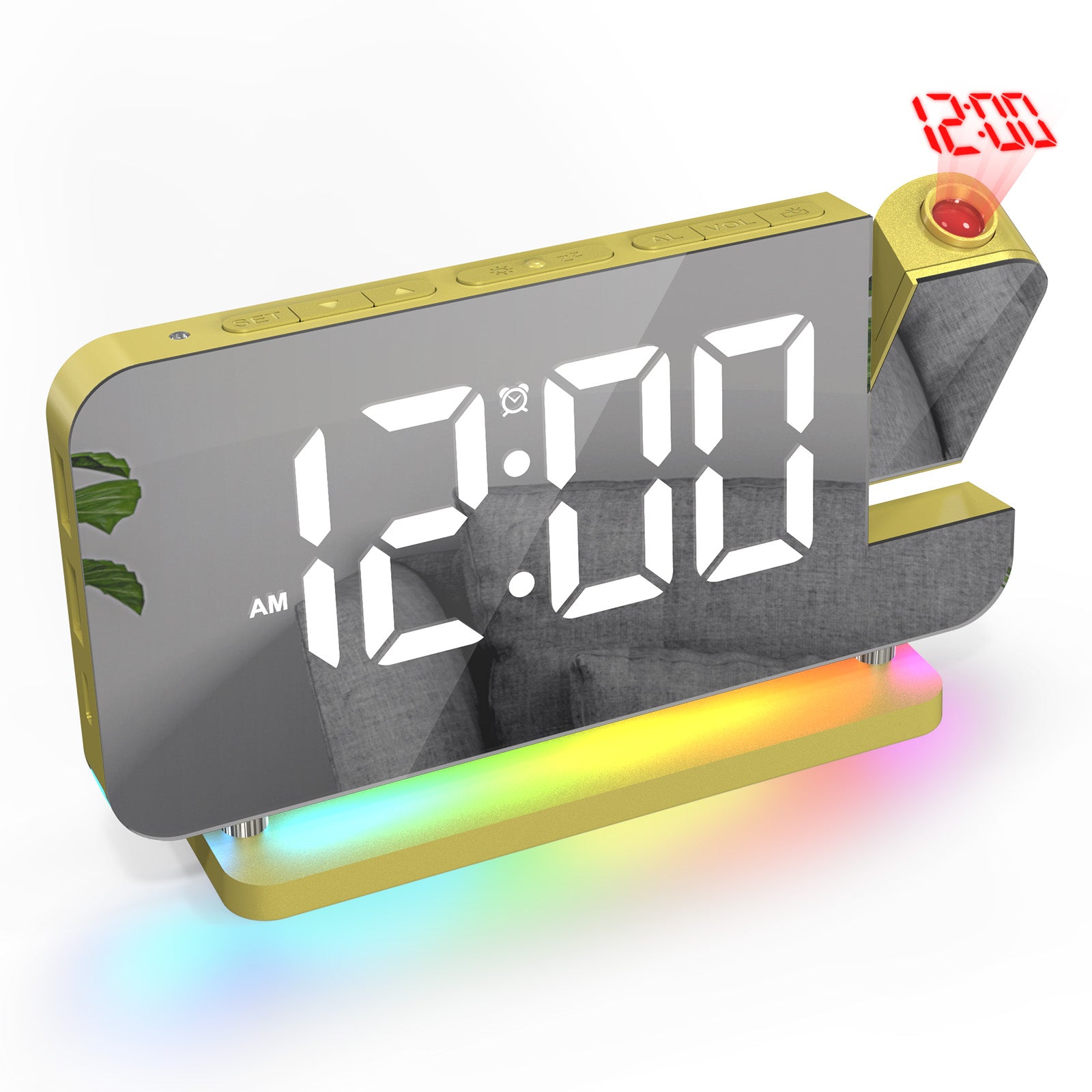 RGB LED Projection Alarm Clock with Ambient Lighting