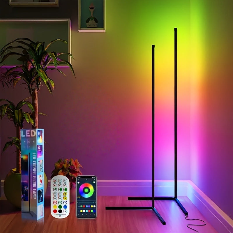 Floor-mounted ambient lighting corner lights